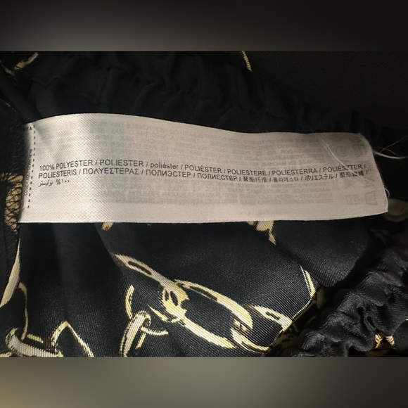 MNG Mango Women’s Black Printed‎ Suit Trousers Wide-Leg Stretch Pants Size S - Picture 9 of 13